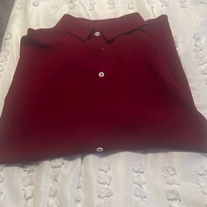 Maroon Short sleeve button up tee